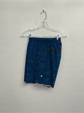 lululemon athletica Men's Blue Athletic Shorts with Black Trim